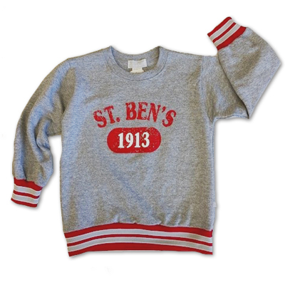 Youth -St. Ben's Contrast Rib Crew Sweatshirt