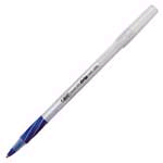 Pen Bic Round Stic Grip 8 Pack Med Blue Ink