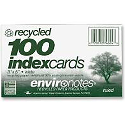 Index Cards 3X5 Recycled Ruled (SKU 1075408593)