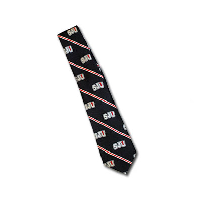 Tie - Stripes With S.J.U.1 Logo