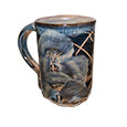 Pottery Mug Iris Blue With Handle